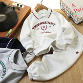 TIGER BUNNY男童春秋套装 休闲POLO领卫衣2件套复古学院风儿童
