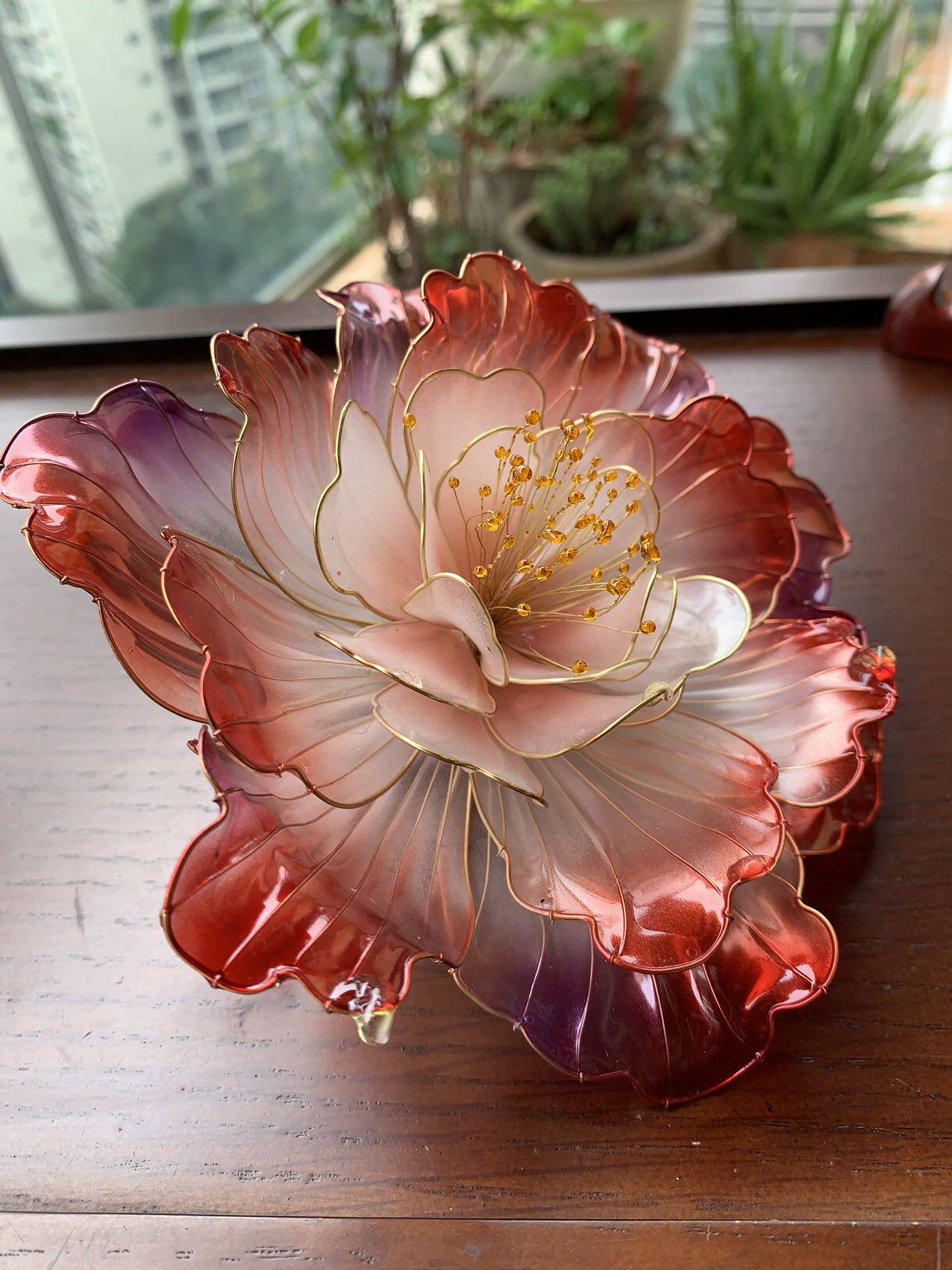 古风手工造花液黑檀木道具发簪