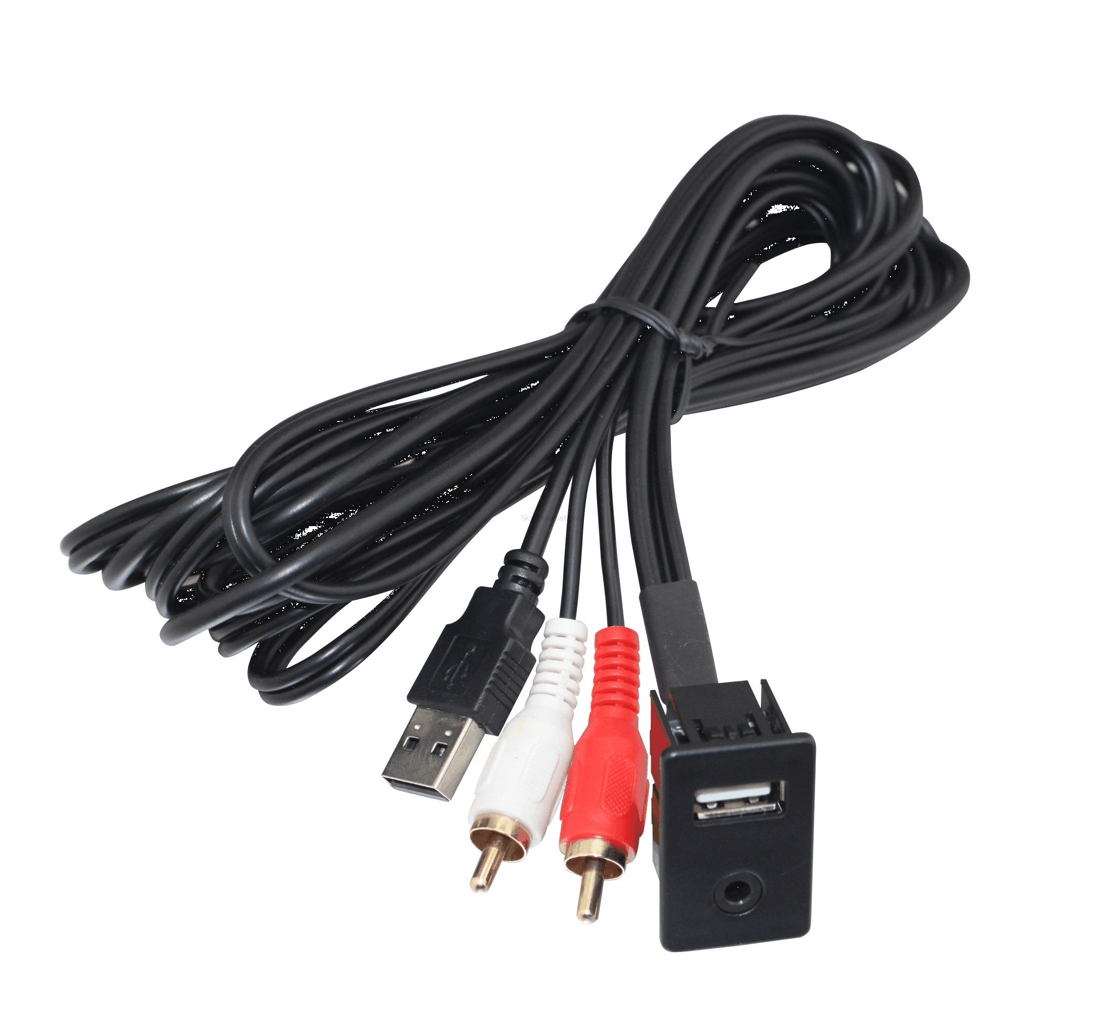 卡罗拉凯美瑞锐志雷凌RAV4汉兰达威驰原车USB AUX 2RCA插座延长线