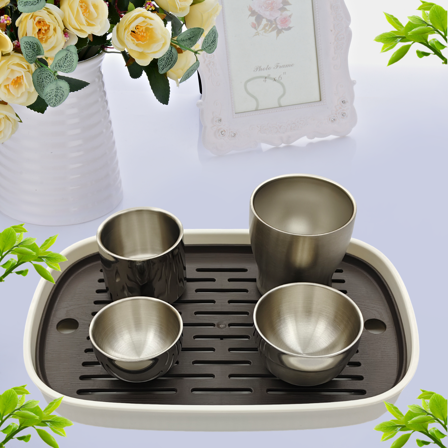 304不锈钢小酒杯白酒杯1两杯一口杯家用户外露营便携双层隔热茶杯