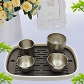 304不锈钢小酒杯白酒杯1两杯一口杯家用户外露营便携双层隔热茶杯