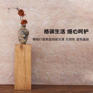 北欧实木花架客厅阳台落地式木墩子底座玄关装饰摆件高级感置物架