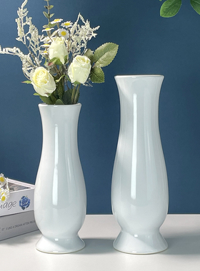 现代简约陶瓷花瓶摆件客厅插花水培花器轻奢高级感高档家居装饰品