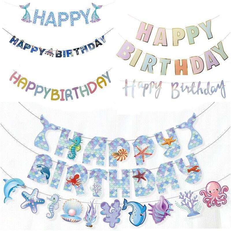 儿童生日派对装饰背景拉花字母