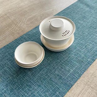 一次性茶具套装茶会盒子便携式旅行泡茶纸浆杯子环保可降解茶杯子