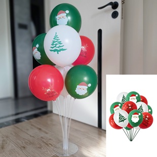 聖誕節气球圣诞节气球装饰立柱套装圣诞老人雪人主题派对布置用品