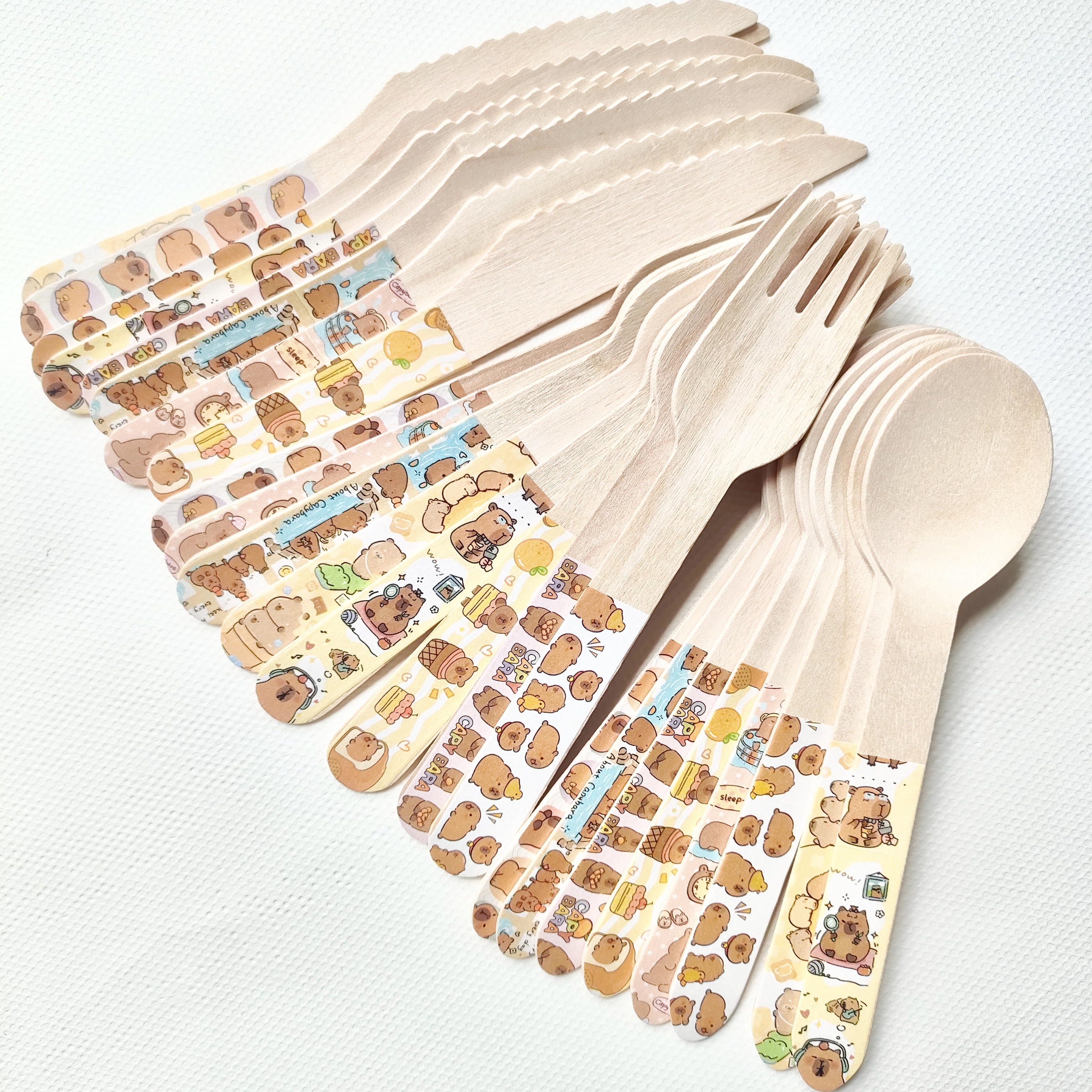 一次性餐具儿童生日派对木叉勺刀卡皮巴拉水豚卡通图案装扮party,餐饮具,一次性勺子/叉子,淘宝优惠券,粉丝福利购,淘宝优惠卷
