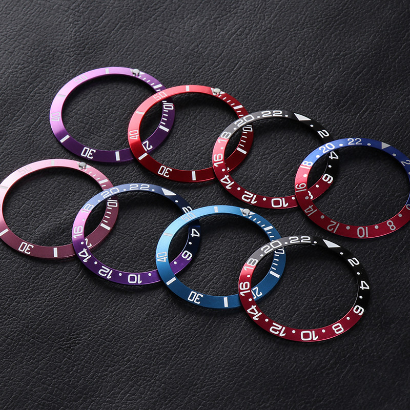 手表配件圈铝圈代用劳力士blacken水鬼gmt38mm可乐圈蓝黑圈16710