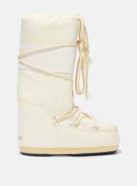 moonboot意大利轻奢品牌ICON CREAM NYLON尼龙奶油色雪地靴月亮靴