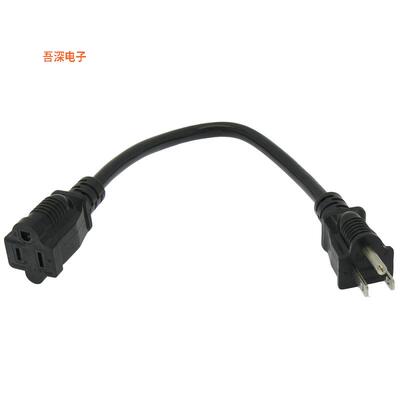 CM-210159BKBSTK |原装全新1Ft Power Cord 5-15P to 5-15R Bl