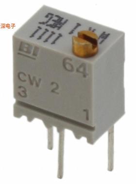 64WR50KLF |50 kOhmsTRIMMER 50K OHM 0.25W PC PIN TOP