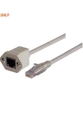 TRDC6EXTF-3 |圆形线缆CA C6 RJ45 M/F UTP GRY 3F