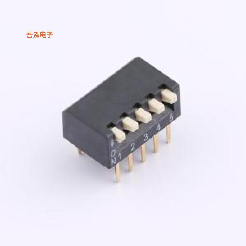 DE-05PD |琴键侧拨型窄体凸柄 插件拨码插件,P=2.54mm