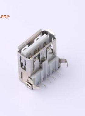 USB-ZD-114DIP |USBAF90度弯脚卷边带后盖白胶PBT0.25