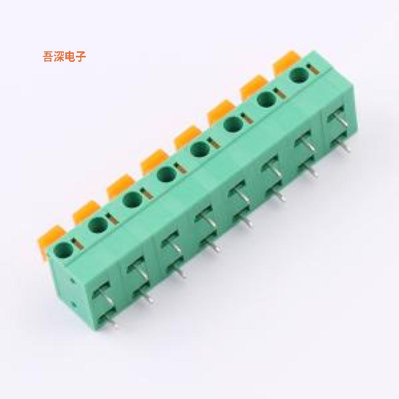 MX142R-7.62-08P-GN01-Cu-A |原装弯插,P=7.62mm弹簧式接线