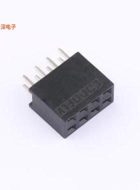 DS1023-2*4SF11 |排母2.54排母2x4直针，8.5mm高黑色，镀全金