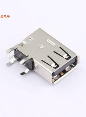 U221-041N-1BU07-S1 |USB2.0 黑色 PBT胶芯卷边USB插件