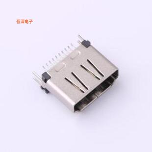HDMI-GD-133PWB |夹板1.6铁壳0.4镀镍黑胶弯端HDMISMD
