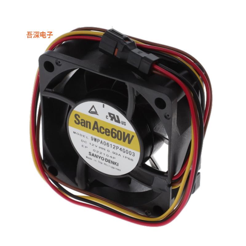 9WPA0612P4G003 |12VDCFAN AXL 60X25MM 12VDC RECT CONN