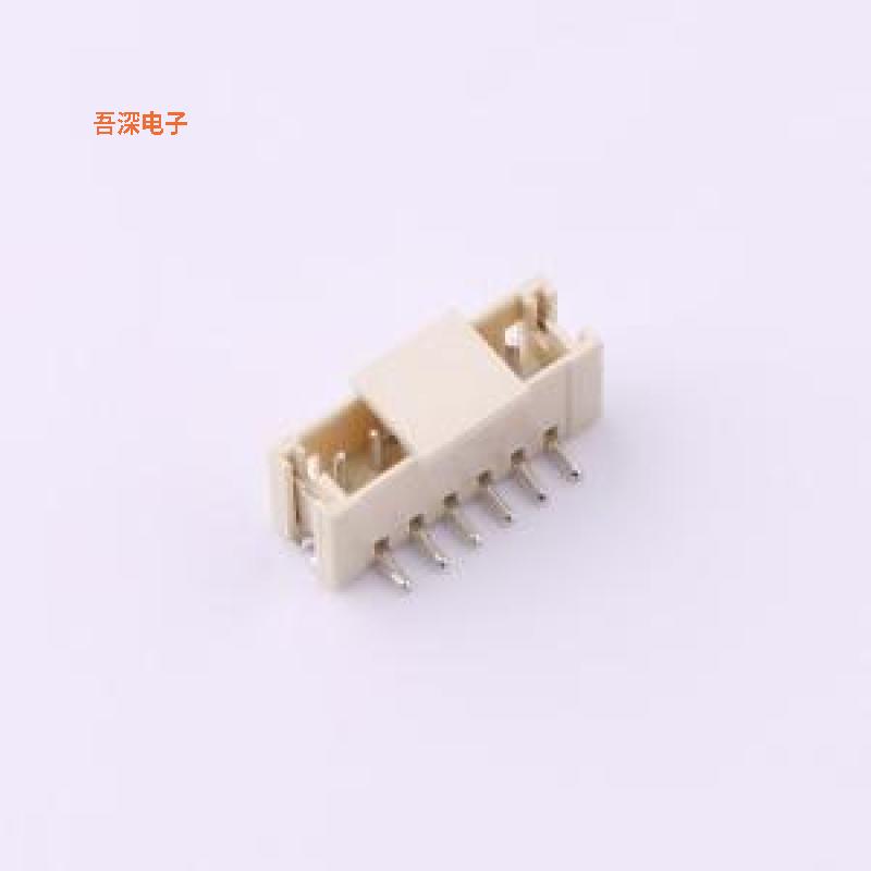 D150F1L1-2W6P43 |ZH1.5 1x6P 立贴线对板针座SMD,P=1.5mm