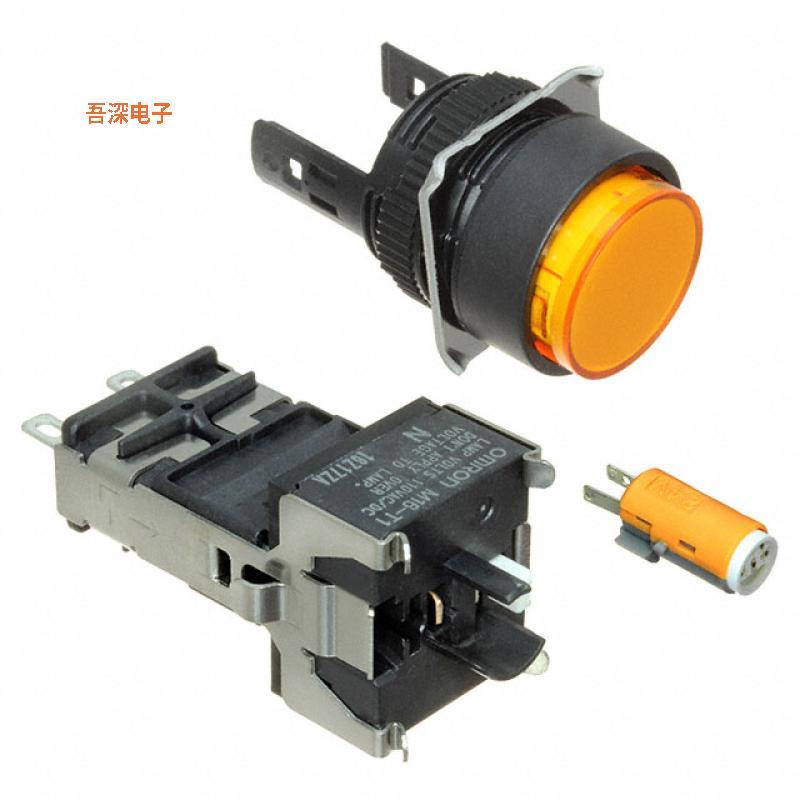 M165-TY-T1 |SW PILOT LIGHT IP65 YLW RND QC