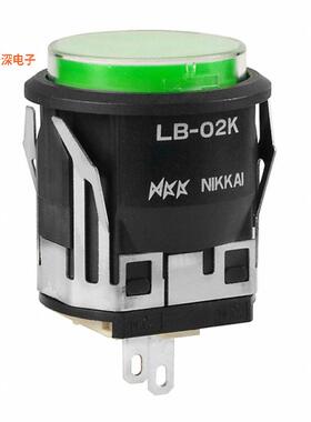 LB02KW01-5F24-JF |IND PB ILLUM RND LB SER GRN SLD