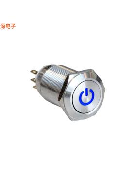 MPI005P28LSBL12 |前面板安装SWITCH PB SPCO ILLUM BLU SS