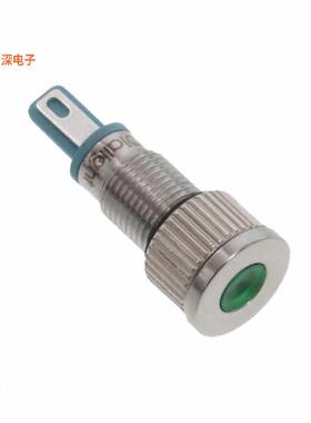 6201201304F |8MM FLT PMI GRN 3 VDC W/TERMS