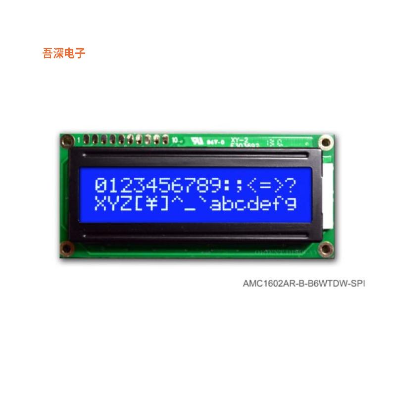 AMC1602AR-B-B6WTDW-SPI |原装全新COB CHAR 16X2 BLUE T