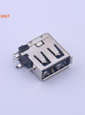 906-252A1021D10200 |USB短体三弯脚有边铜壳PBT黑胶