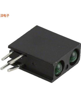 5532222100F |绿色（x 2） CBI 3MM BI-LVL GREEN RA