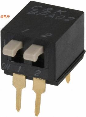 BPA02B |原装全新SWITCH PIANO DIP SPST 0.1A 5V