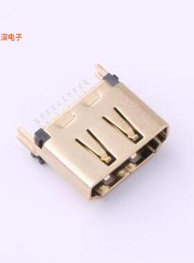 HDMI-GD-130PWB|夹板1.2铜壳0.5镀金黑胶弯端HDMISM