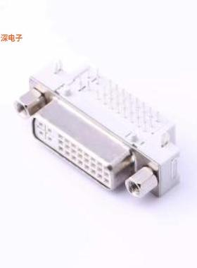 HYC02-DVI29-371 |DVIDVI 24P+5P 90°DIP 带螺丝 白胶