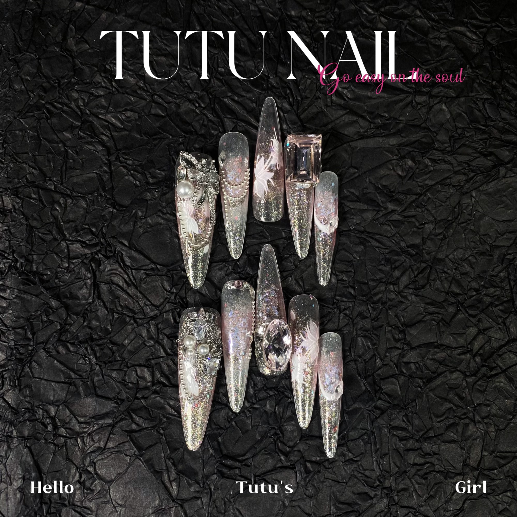 【粉蔷薇】TUTU NAIL手工穿戴美甲显白重工中式仙气高级纯欲春夏