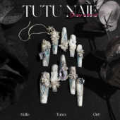 TUTU 天鹅湖 NAIL手工穿戴可拆卸美甲奢华重工超长T尖链条冰透