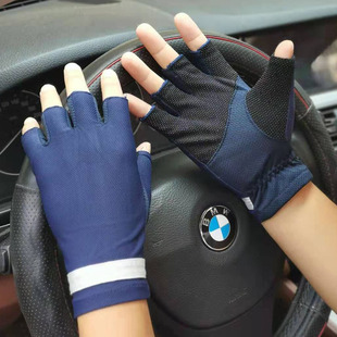 手套男士半指夏季薄款司机开车防滑骑车漏指骑行防晒夏天