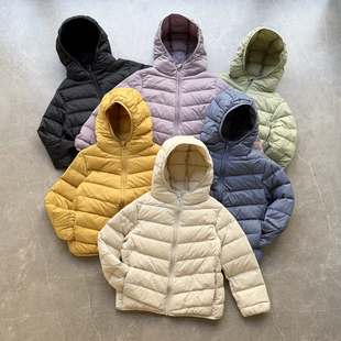 日系90白鸭绒~儿童羽绒服轻薄款秋冬男童女童连帽外套宝宝羽绒衣