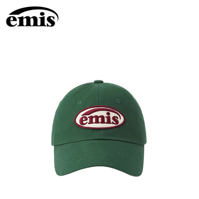 韩国emis帽子狗爪徽章棒球帽男女同款绿色可乐标鸭舌帽休闲百搭潮