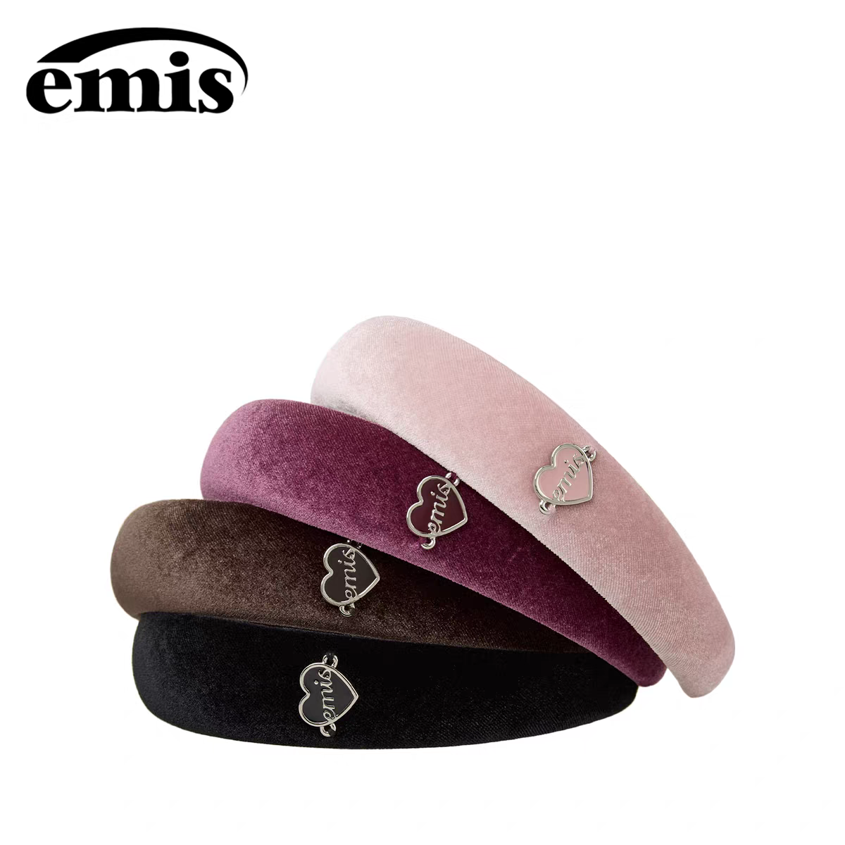 emis发箍爱心标志吊坠发箍女高级感发饰日常时尚韩系头饰头箍发带