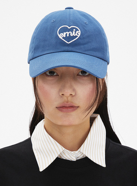 emis爱心帽子女心形棒球帽蓝绿色鸭舌帽男款软顶休闲防晒运动帽