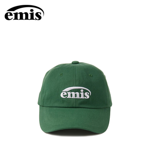 韩国emis帽子男防晒帽女款棒球帽鸭舌帽绿色学生休闲大头围显脸小