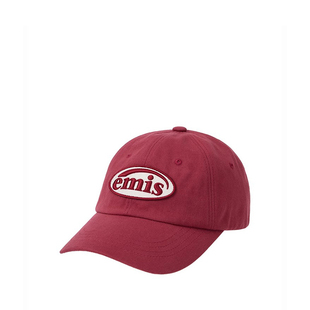 韩国emis棒球帽女情侣软顶经典运动时尚明星同款同色系鸭舌帽红色