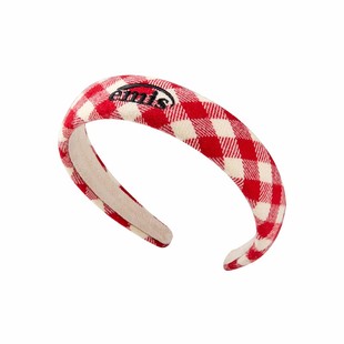 韩国emis官方格子发箍百搭外出洗脸化妆宽边甜美感时尚头箍发卡