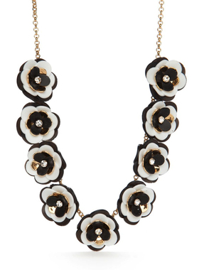 欧美时尚小众设计感k家立体黑色多坠玫瑰花花卉名媛轻奢项链女潮