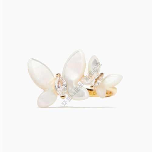 小众设计ks小众设计 Social Butterfly Ring贝母双蝴蝶个性戒指