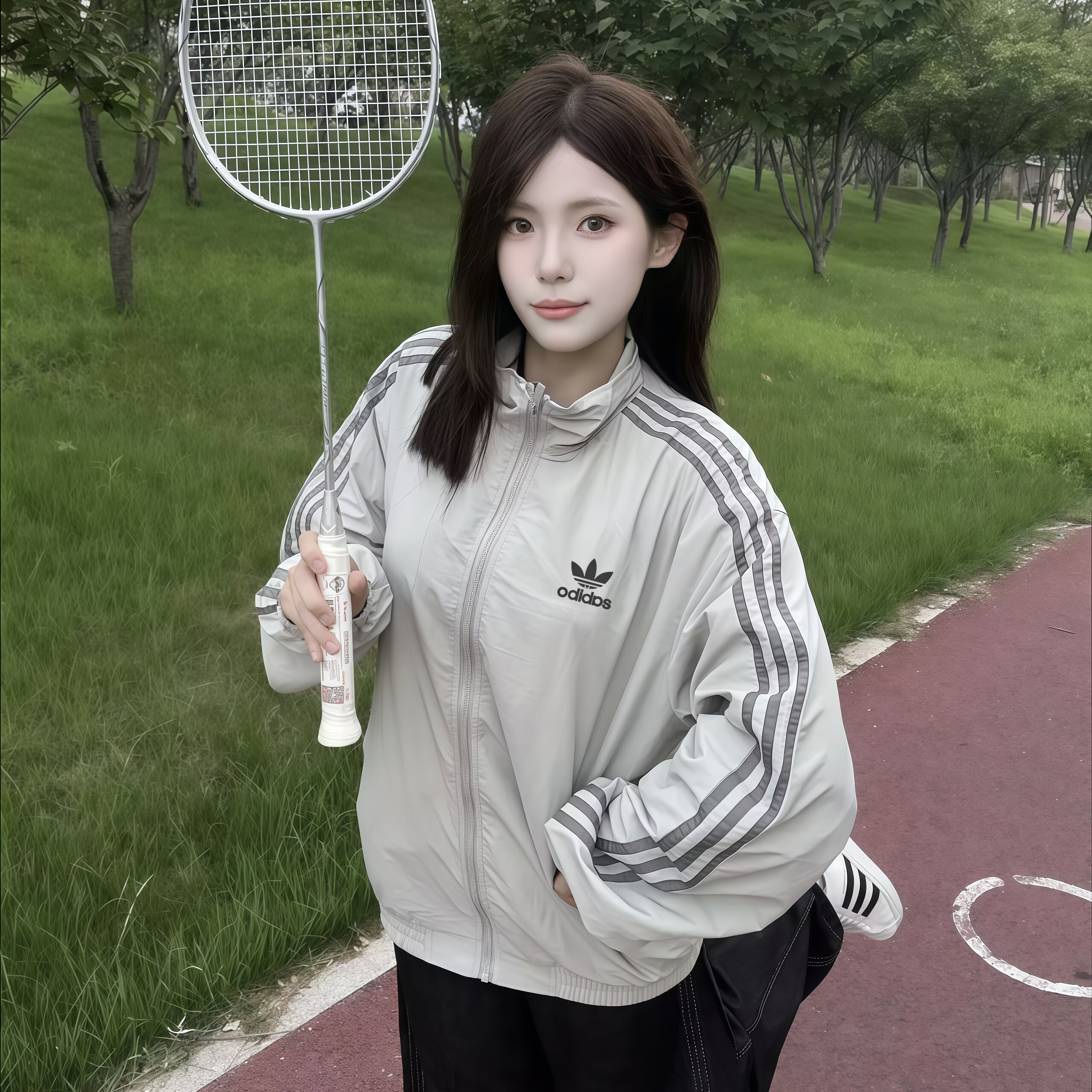 明星同款春秋韩版绣花夹克立领男女同款情侣三条杠休闲运动外套