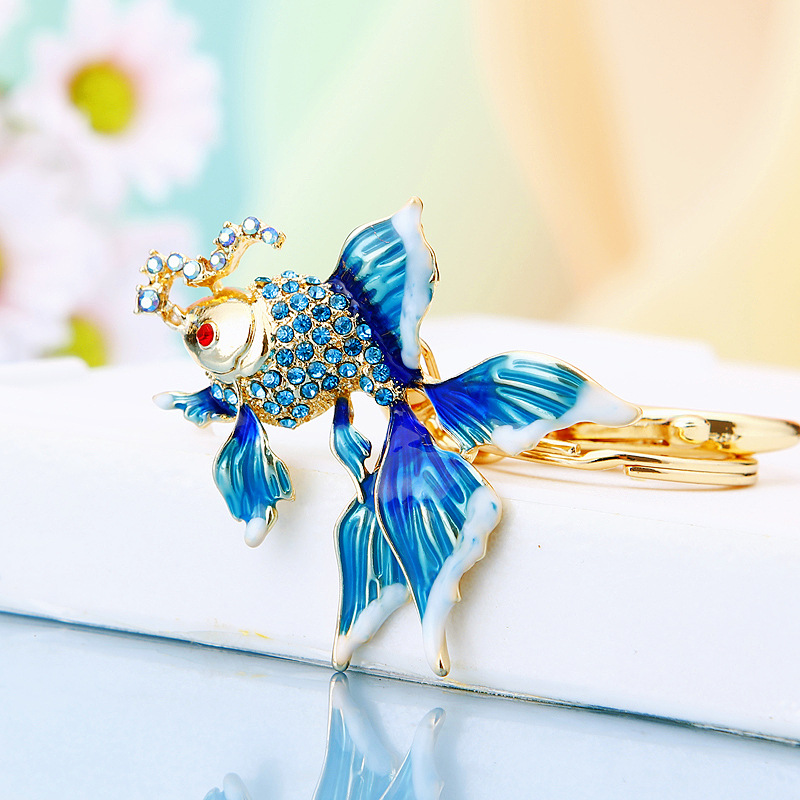 镶钻小金鱼汽车钥匙扣包挂件