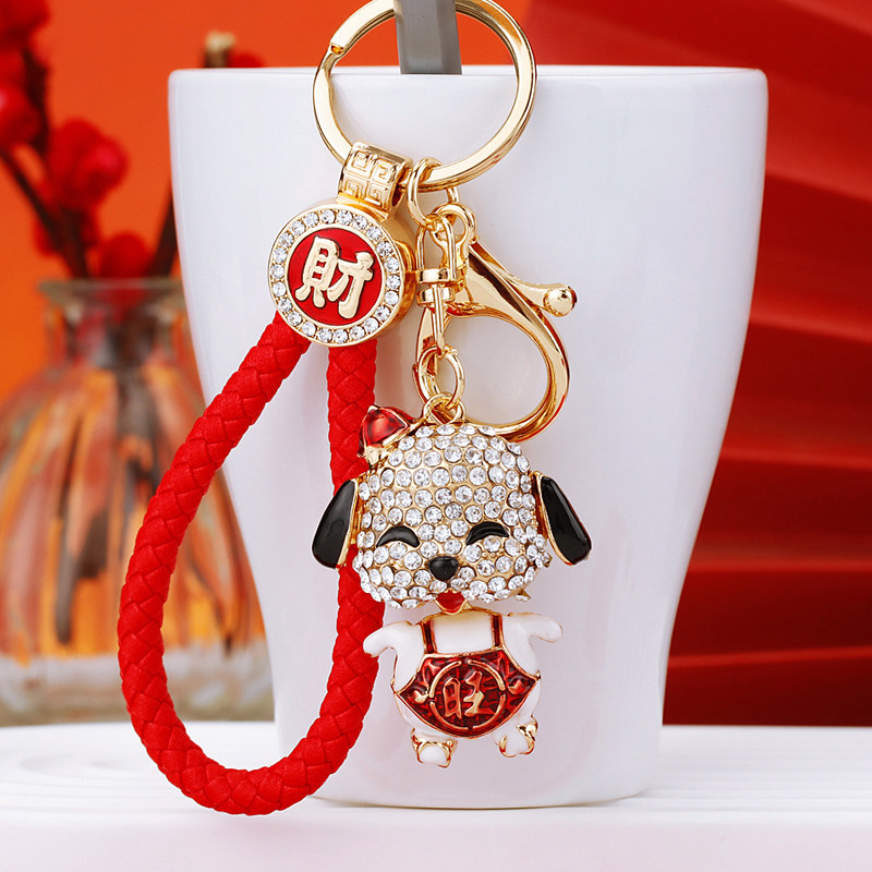 可爱韩国创意吉祥物旺旺小狗狗汽车钥匙扣女男包挂件钥匙链圈情侣