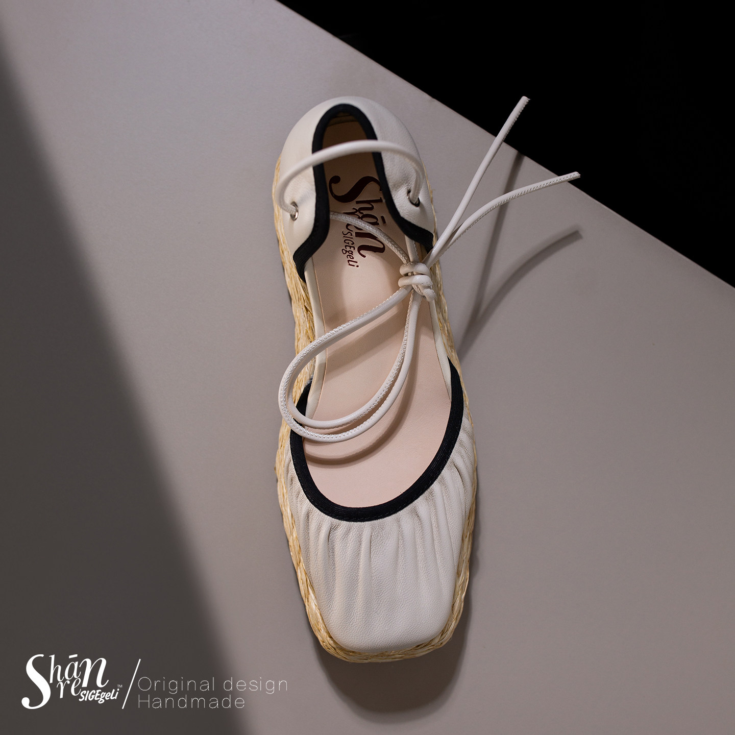 ShānRen原创 设计师款 法式复古真皮包头中空凉鞋女厚底增高女鞋